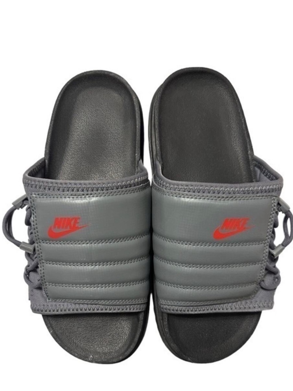 Nike Asuna Slides Smoke Grey Red CW9703-006 Women’s 8.5 Men’s 7